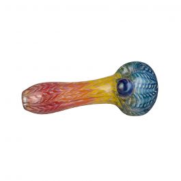 Dark Blue Color Changing Glass Wrap Rake Fumed Pipe