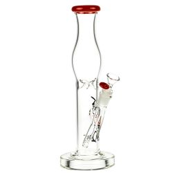 Vodka Glass Hasty Halo Straight Ice Bong | Red - Side View 1