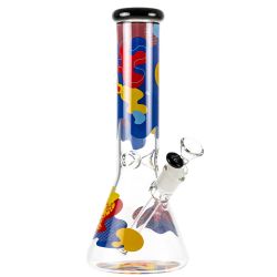 Famous Brandz Glass Beaker Ice Bong | Papaya - Side View 1