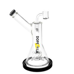 Dopezilla Glass Basilisk Dab Rig | 9 Inches | Black | Side view 1