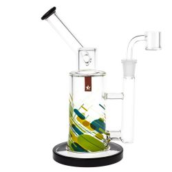 Famous Brandz Versuz Straight Glass Dab Rig | 8 Inch | side view 1