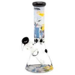 G-Rollz Banksy Beaker Base Bong | Banksy's Graffiti Bulletproof Dove | side view 1