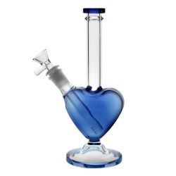 Love Heart Shaped Glass Bong | Blue