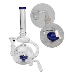 Black Leaf Bubble Recycler Hybrid Dab Rig | Blue