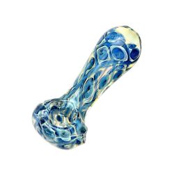 Fumed Bubble Weave Glass Hand Pipe