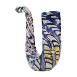 Wrap-n-Rake Silver Fumed Sherlock Hand Pipe | Cobalt Blue