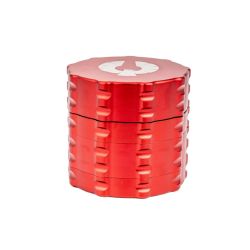 Phoenician 4 Piece Grinder | Medium | Red | Side view 