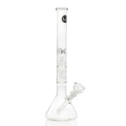 LA Pipes Beaker Ice Bong with Double Showerhead Percolator | 14 Inch | side view 1