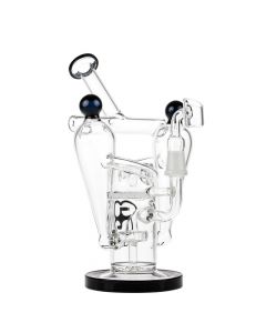 Glasscity Recycler Vapor Bubbler with Showerhead & Honeycomb Disc Perc - Side View 1