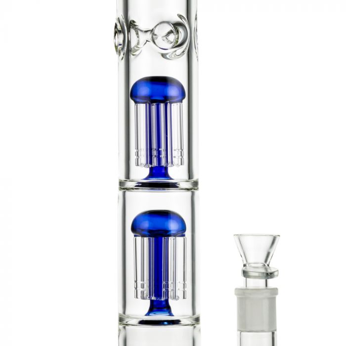 Glass Percolator Icebong w/ Dome Diffusor - Black Leaf - Zamnesia