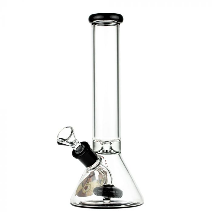 Ice Catcher Megaphone Perc White 6 Inch Glass Beaker Bong