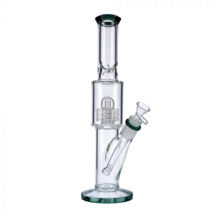 Straight Neck Clear 12 Inch Ice Catcher USA Glass Bong