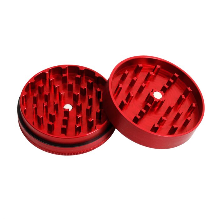 Tahoe Grinders - Red Anodized Aluminum Large Two Piece Herb Grinder Wi