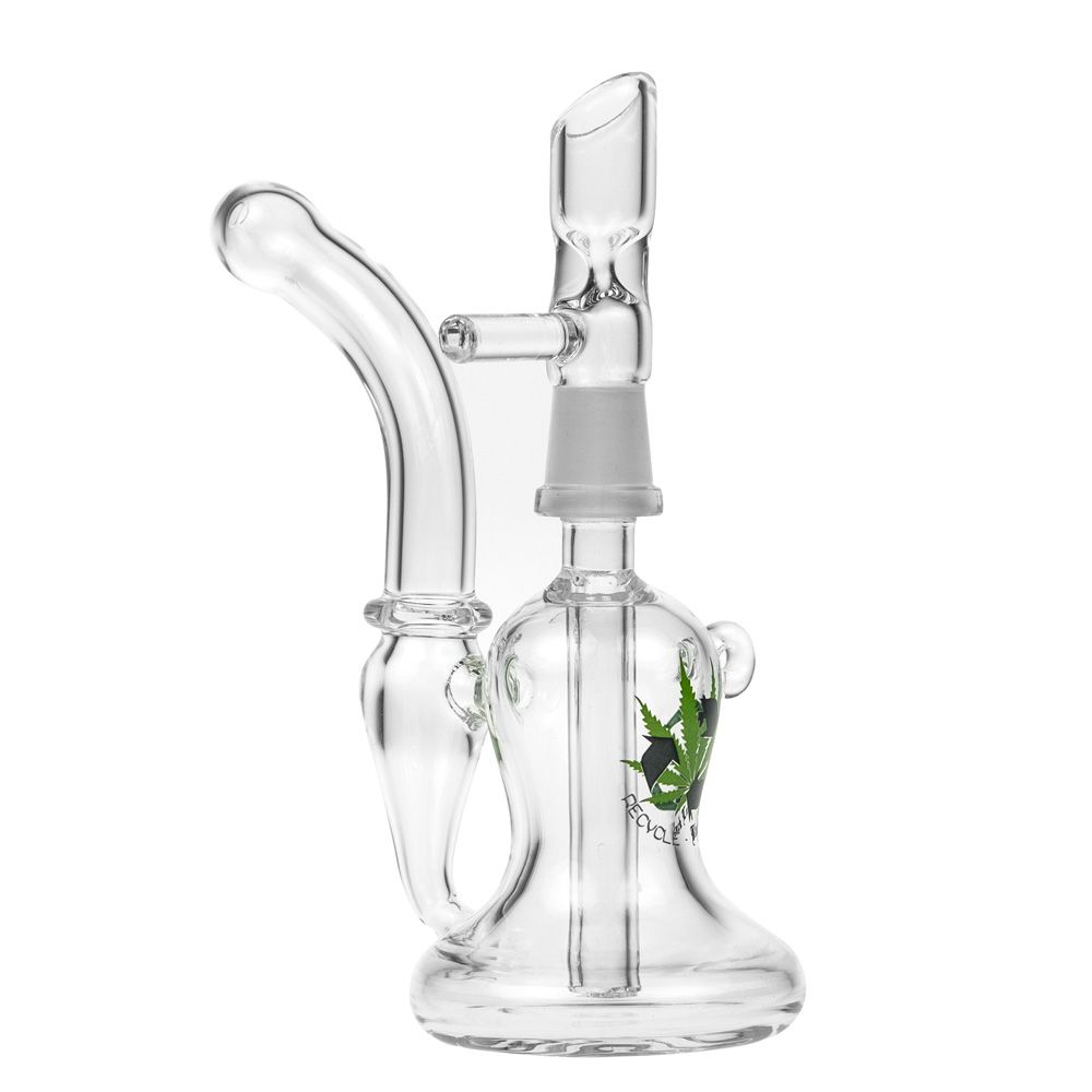 Glass Recycler Mini Bong (Black Leaf) for Dabs and Weed