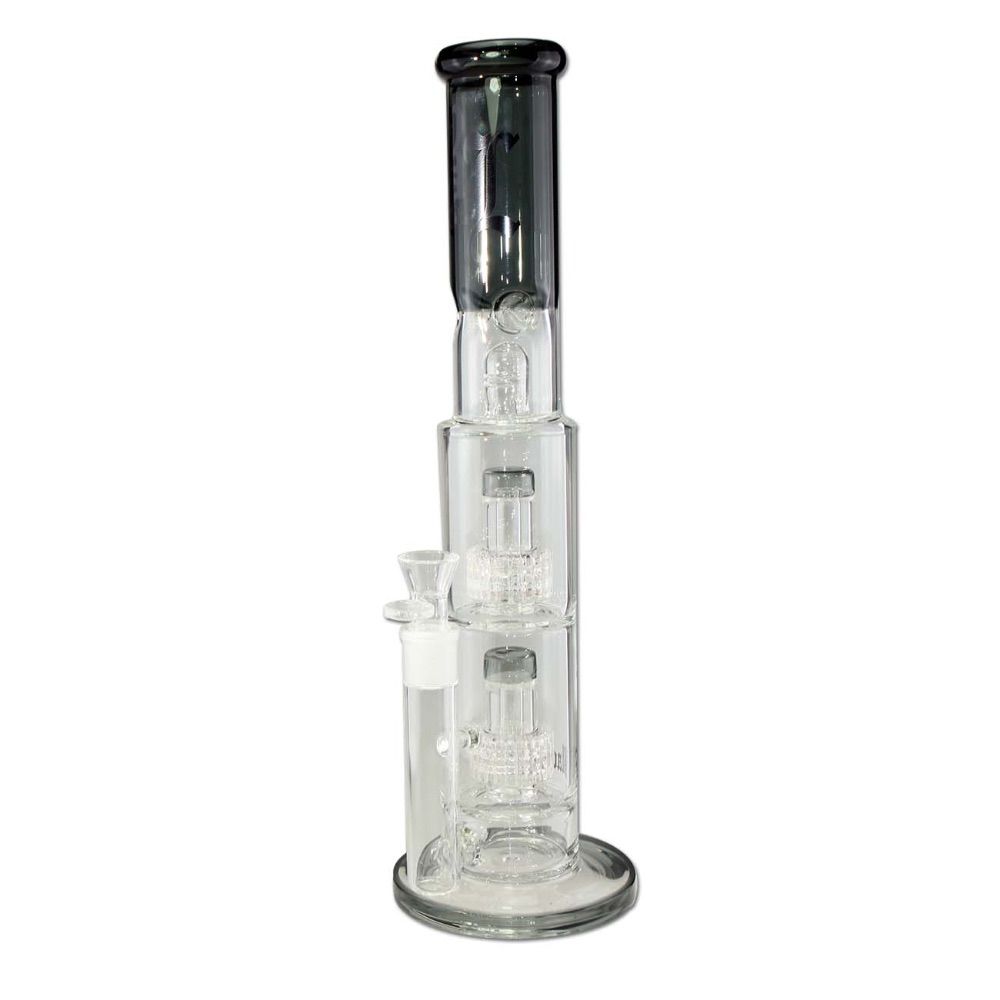 Black Glass Drum Percolator Bong