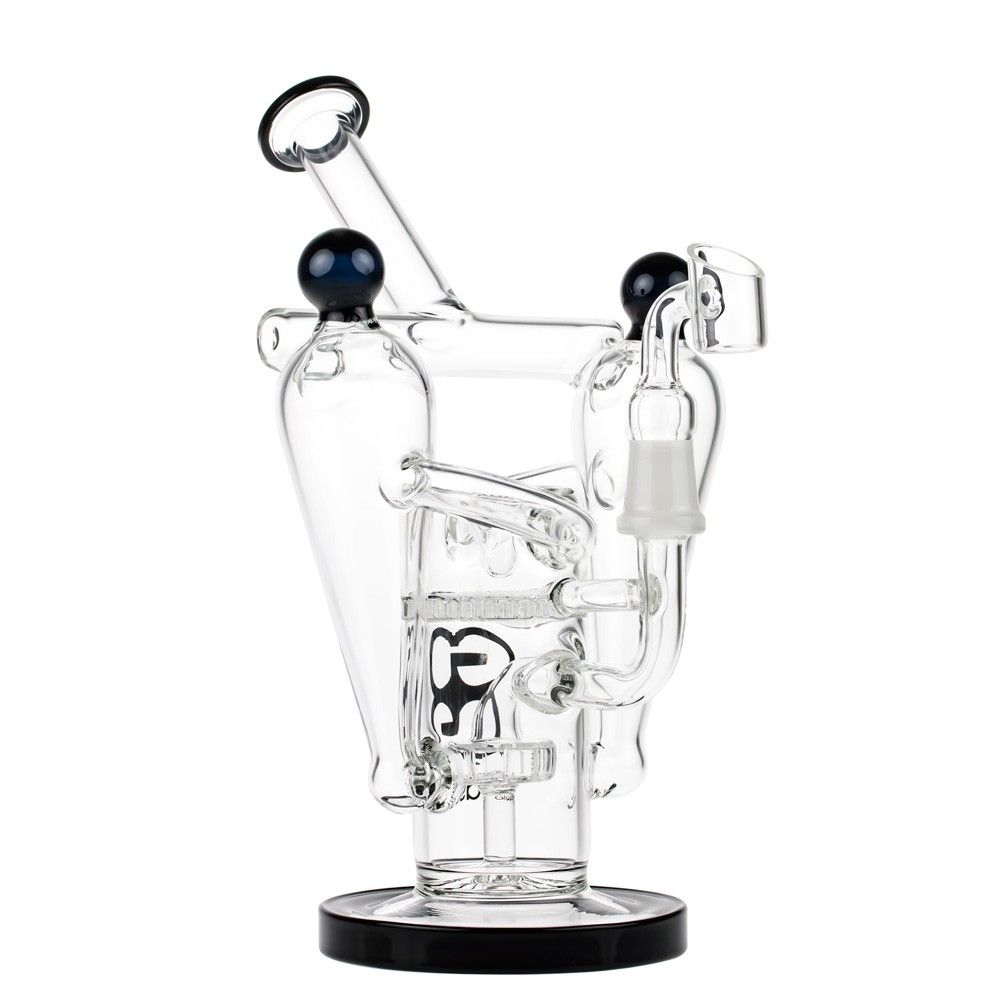 7 Inch Glass Recycler Water Pipe w/ Donut Showerhead Perc