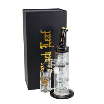 Black Leaf Triple Drum Percolator Bong with Ash Catcher