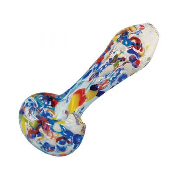 The Paint Splatter Colorful Frit Glass Pipe