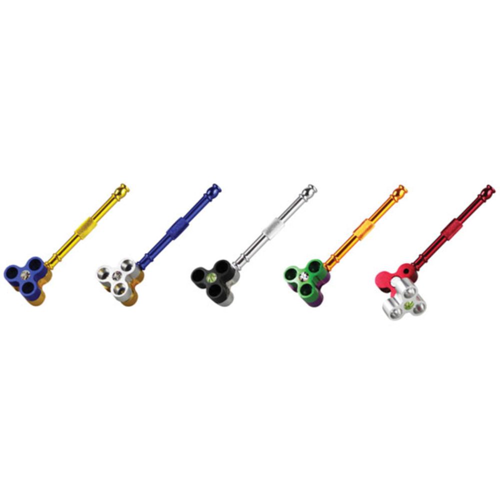 Triple Bowl Aluminum Smoking Pipe 4 Inch Assorted Colors   Triple Bowl 